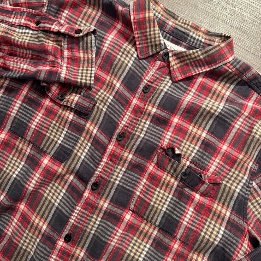 Ezekiel Shirt Mens XL Red Black Plaid 100% Cotton Heritage Vintage Flannel Y2K